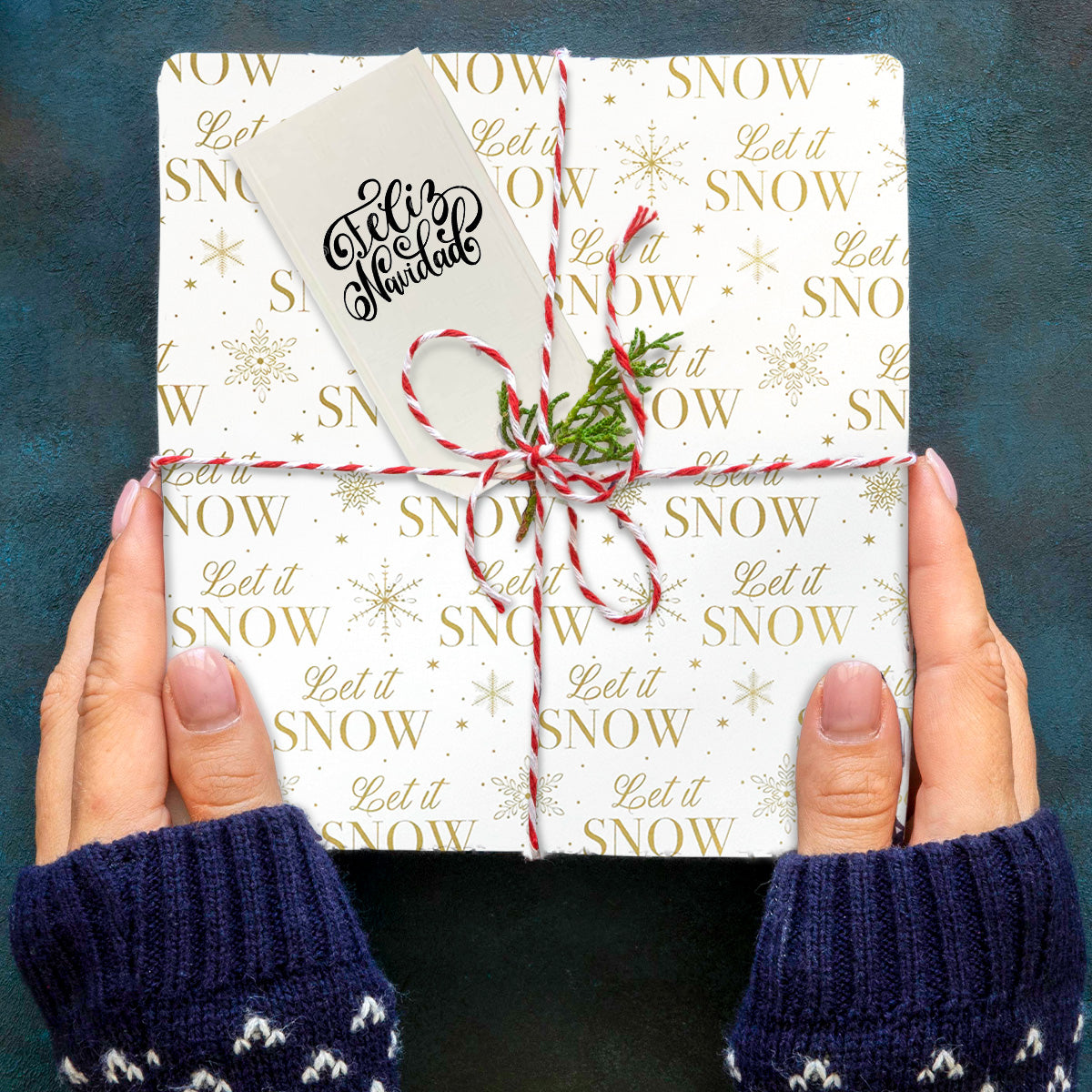 Papel Navideño para Envolver Regalos, Let It Snow