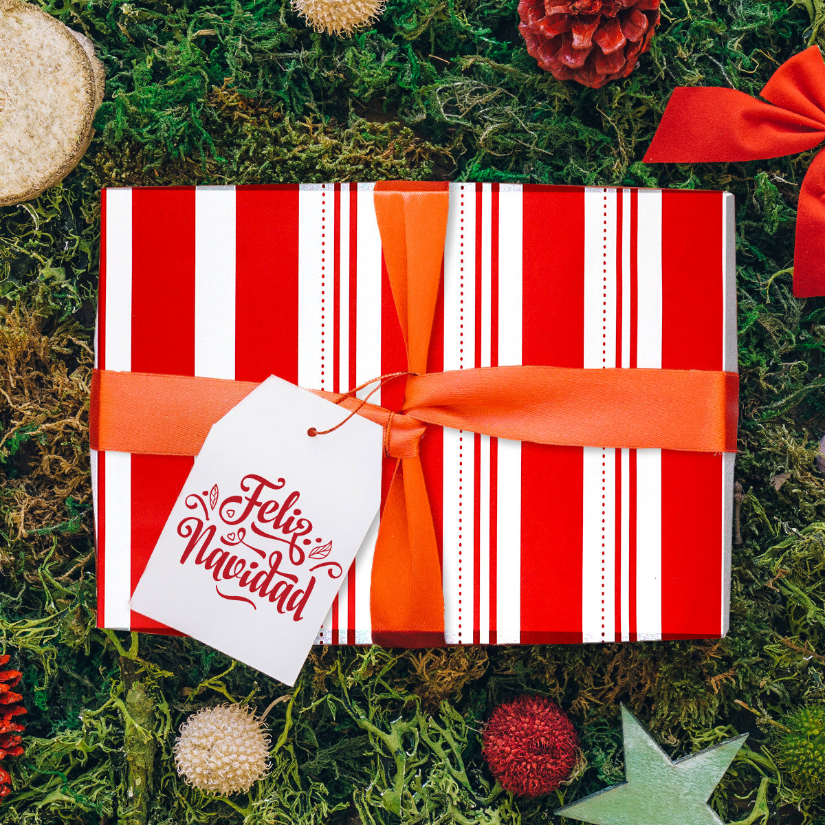 Papel Navideño color Rojo con Blanco para Envolver Regalos – Waldo's