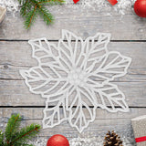 Flor Ornamento Navideño, Color Blanco, 23 cm