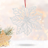 Flor Ornamento Navideño, Color Blanco, 23 cm