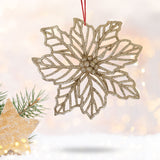 Flor Ornamento Navideño, Color Dorado, 23 cm