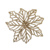 Flor Ornamento Navideño, Color Dorado, 23 cm