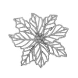 Flor Ornamento Navideño, Color Plata, 23 cm