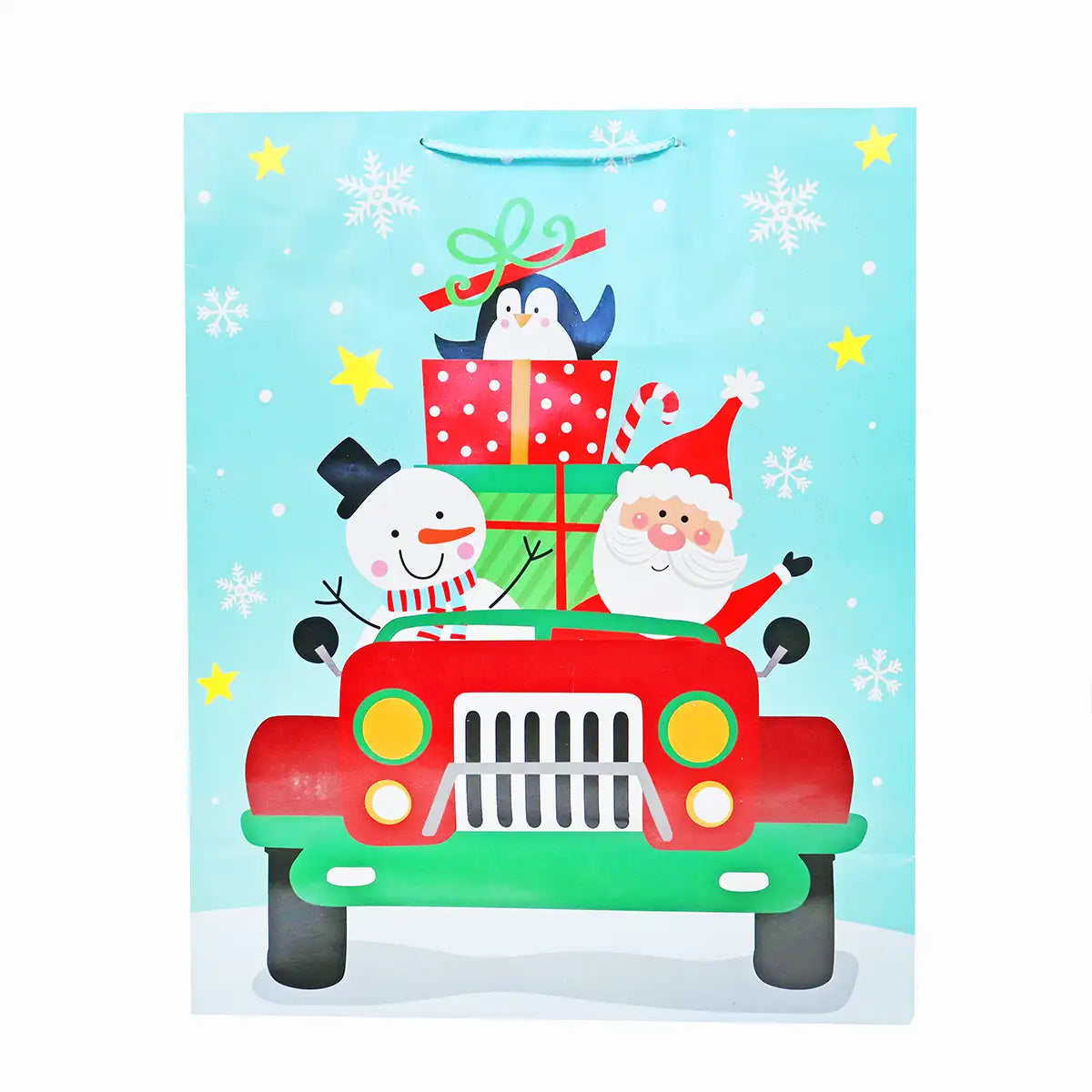 Bolsa Jumbo de Regalo con Decoración de Carrito Navideño