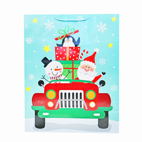 Bolsa Jumbo de Regalo con Decoración de Carrito Navideño