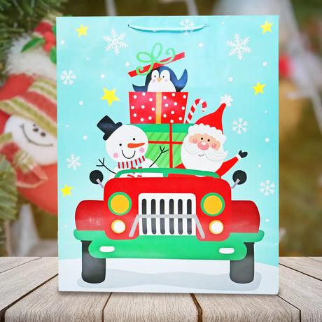 Bolsa Jumbo de Regalo con Decoración de Carrito Navideño
