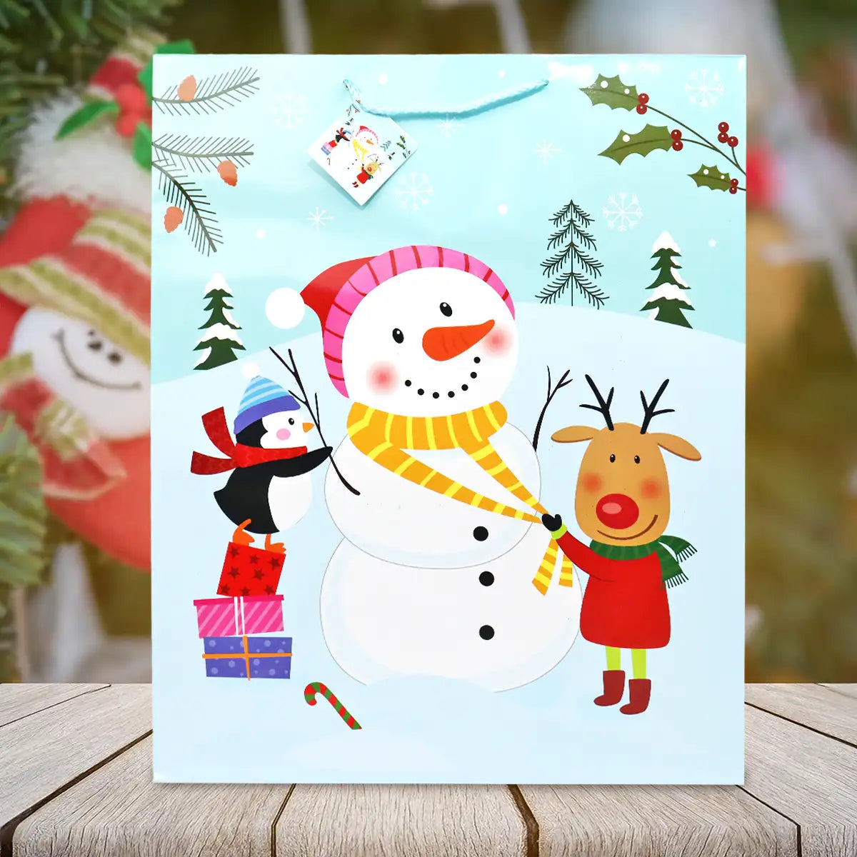 Bolsa Jumbo de Regalo con Decoración Navideña