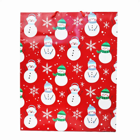 Bolsa Jumbo de Regalo con Decoración de Copo/Muñeco de Nieve