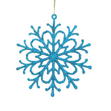 Set de 4 Copos de Nieve color Azul con Glitter