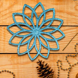 Ornamento en Forma de Flor, Color Azul, 4 pzas