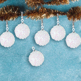 Mini Esferas Navideñas Brillantes, Color Blanco, 6 pzas