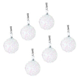 Mini Esferas Navideñas Brillantes, Color Blanco, 6 pzas