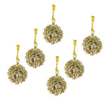 Mini Esferas Navideñas con Glitter, Color Oro, 6 pzas
