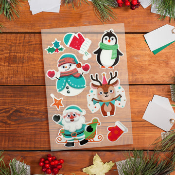 Stickers con Diseño Navideño, Pingüino