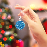 Mini Esferas Navideñas Brillantes, 6 pzas, Color Azul