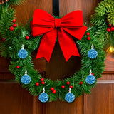 Mini Esferas Navideñas Brillantes, 6 pzas, Color Azul