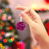 Mini Esferas Navideñas Brillantes, 6 pzas, Color Vino