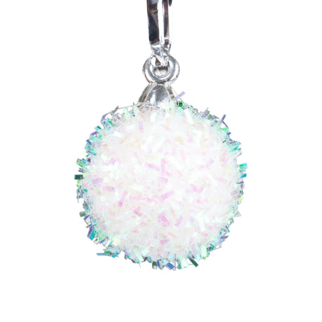 Mini Esferas Navideñas Brillantes, 6 pzas, Color Blanco