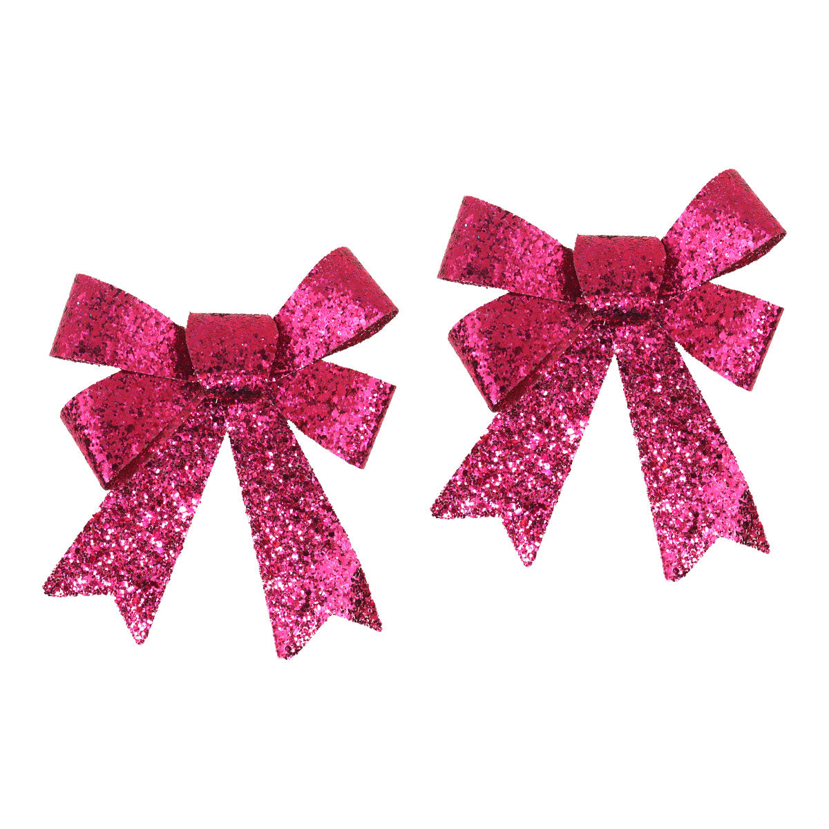 Set de 2 Moños Navideños con Diamantina color Fucsia