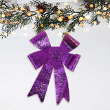 Moño Navideño con Diamantina color Morado