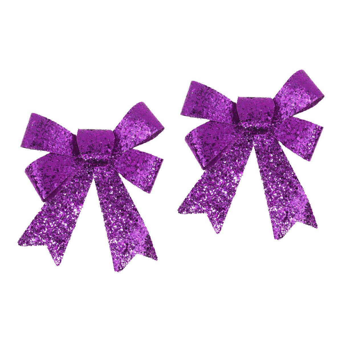 Set de 2 Moños Navideños con Diamantina color Morado