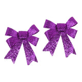 Set de 2 Moños Navideños con Diamantina color Morado