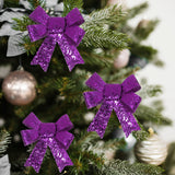 Set de 3 Moños Navideños con Diamantina color Morado