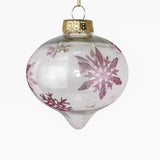 Esfera Onion Transparente Decorada con Copos de Nieve color Vino