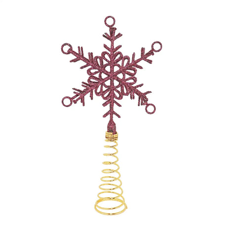 Copo de Nieve color Vino para Punta de Árbol de Navidad