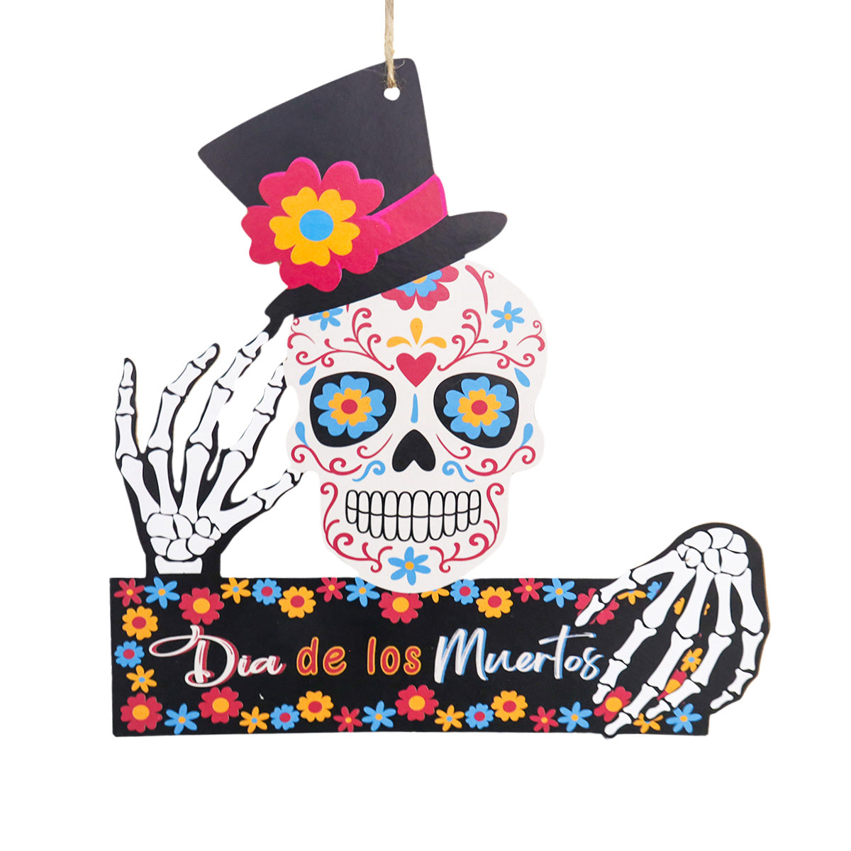 Letrero de MDF con Diseño de Día de Muertos