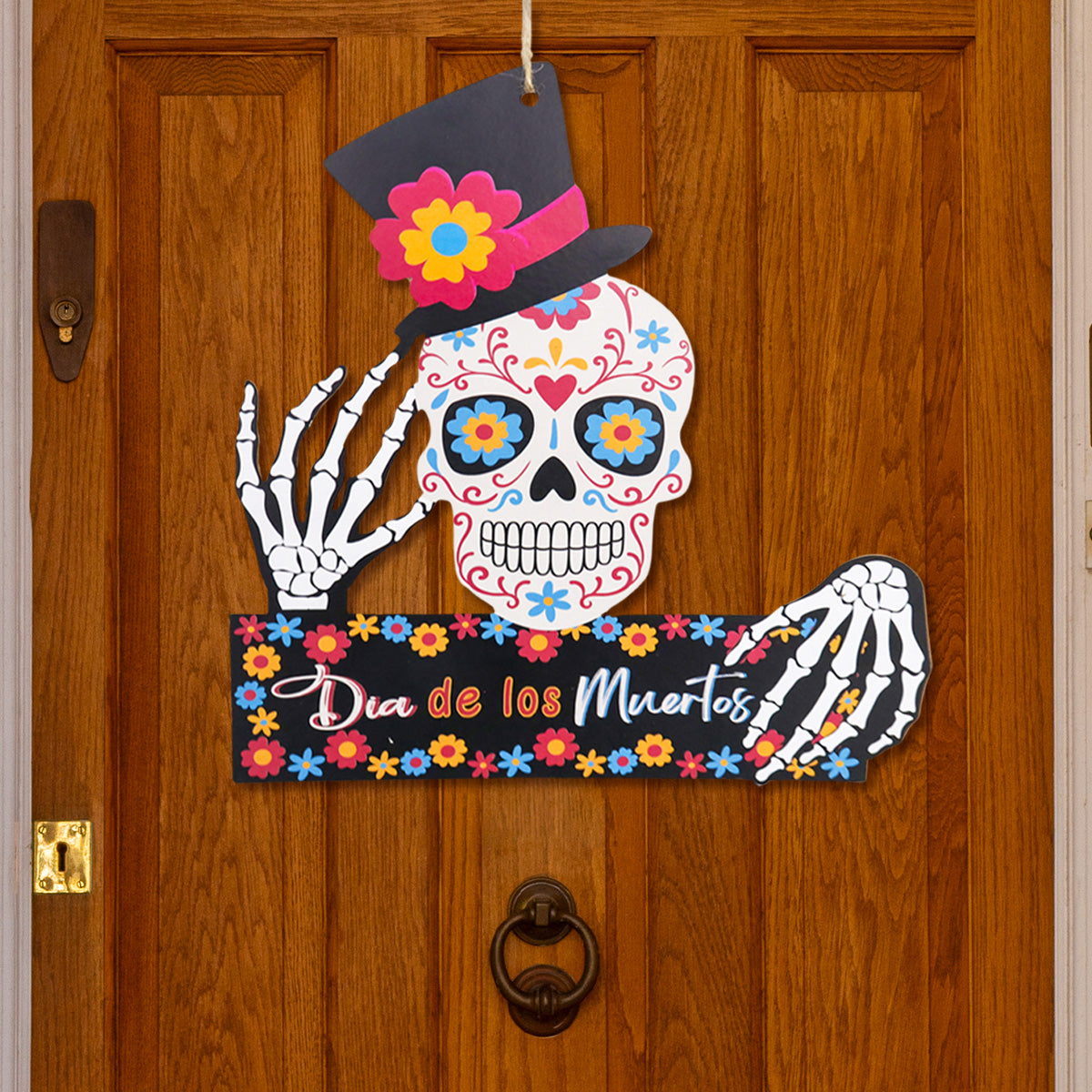 Letrero de MDF con Diseño de Día de Muertos