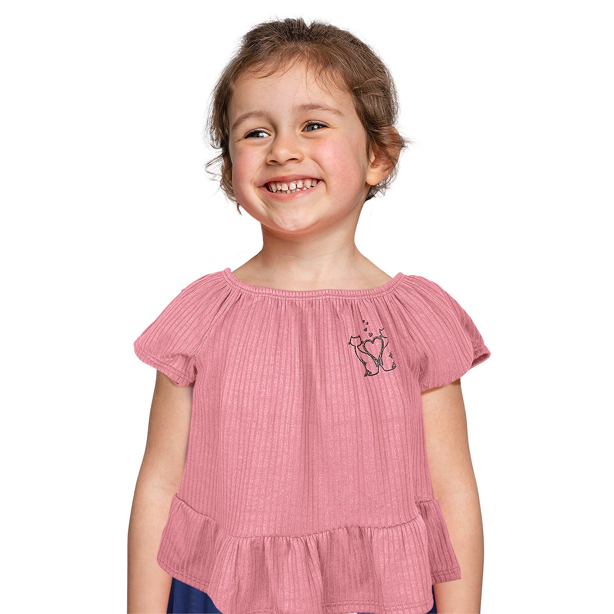 Blusa de Hombros Descubiertos para Niña, color Rosa