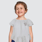 Blusa de Hombros Descubiertos para Niña, color Gris