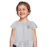 Blusa de Hombros Descubiertos para Niña, color Gris