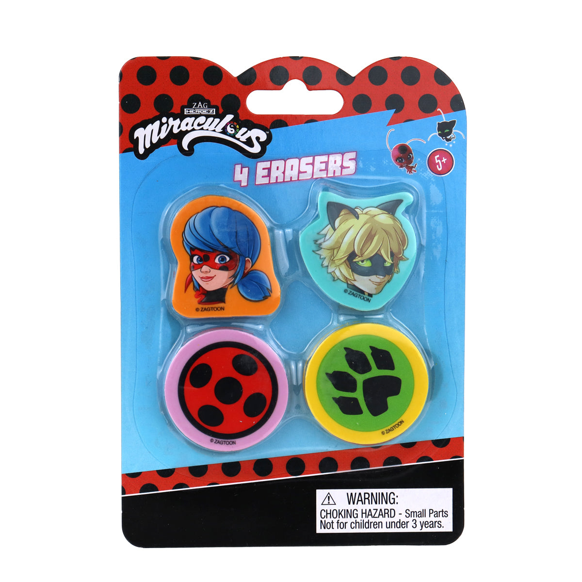 Set de 4 Gomas, Miraculous