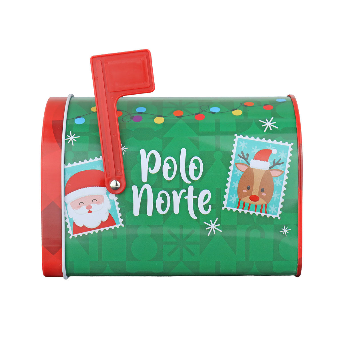 Buzón Metálico con Diseño Navideño "Ho Ho Ho"