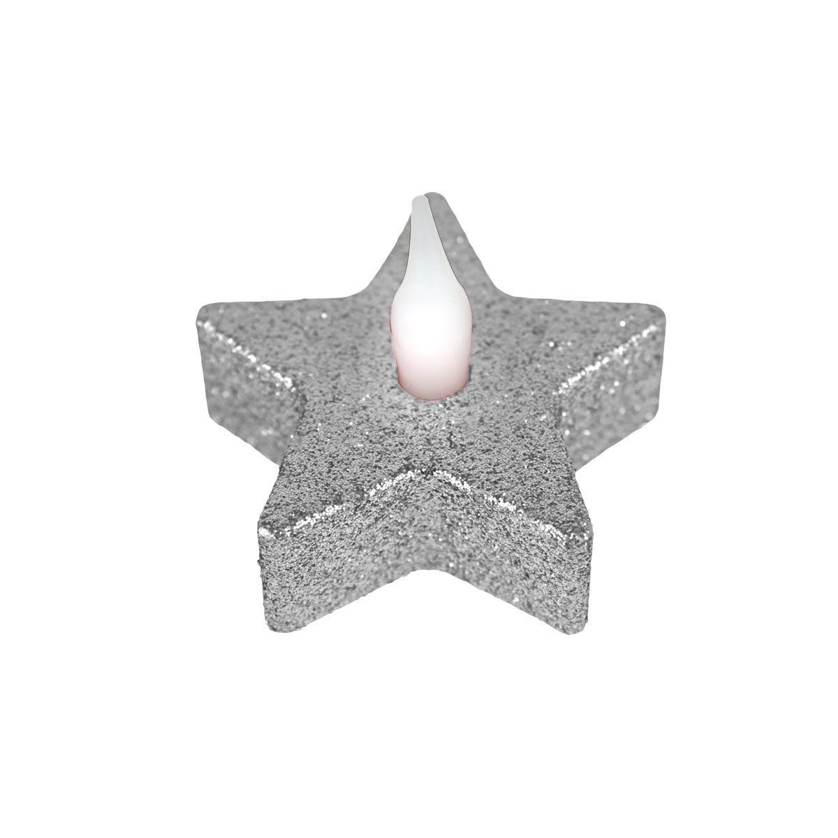Velas LED, 2 pzas, Estrella, Color Plata