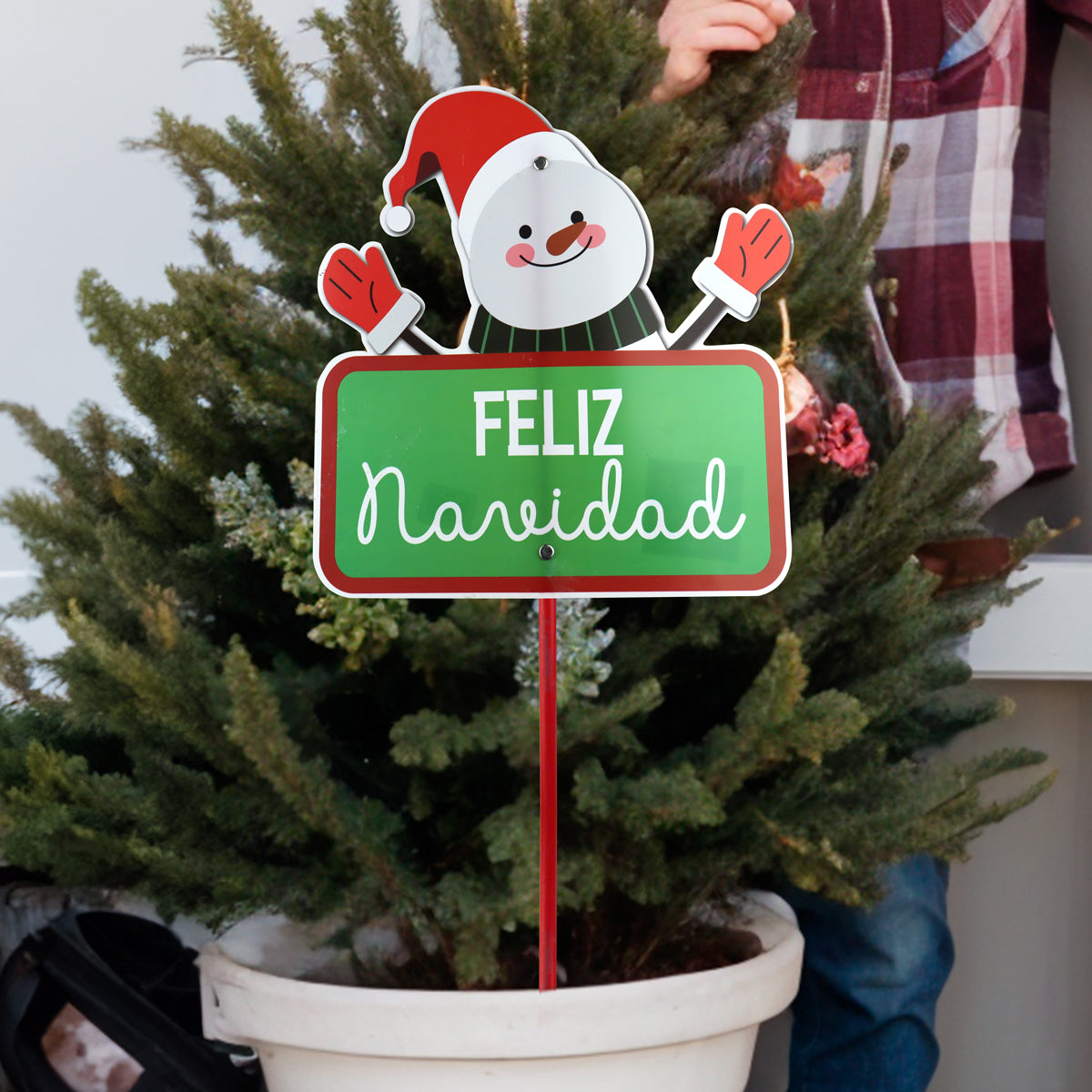 Estaca Decorativa de Muñeco de Nieve, Feliz Navidad