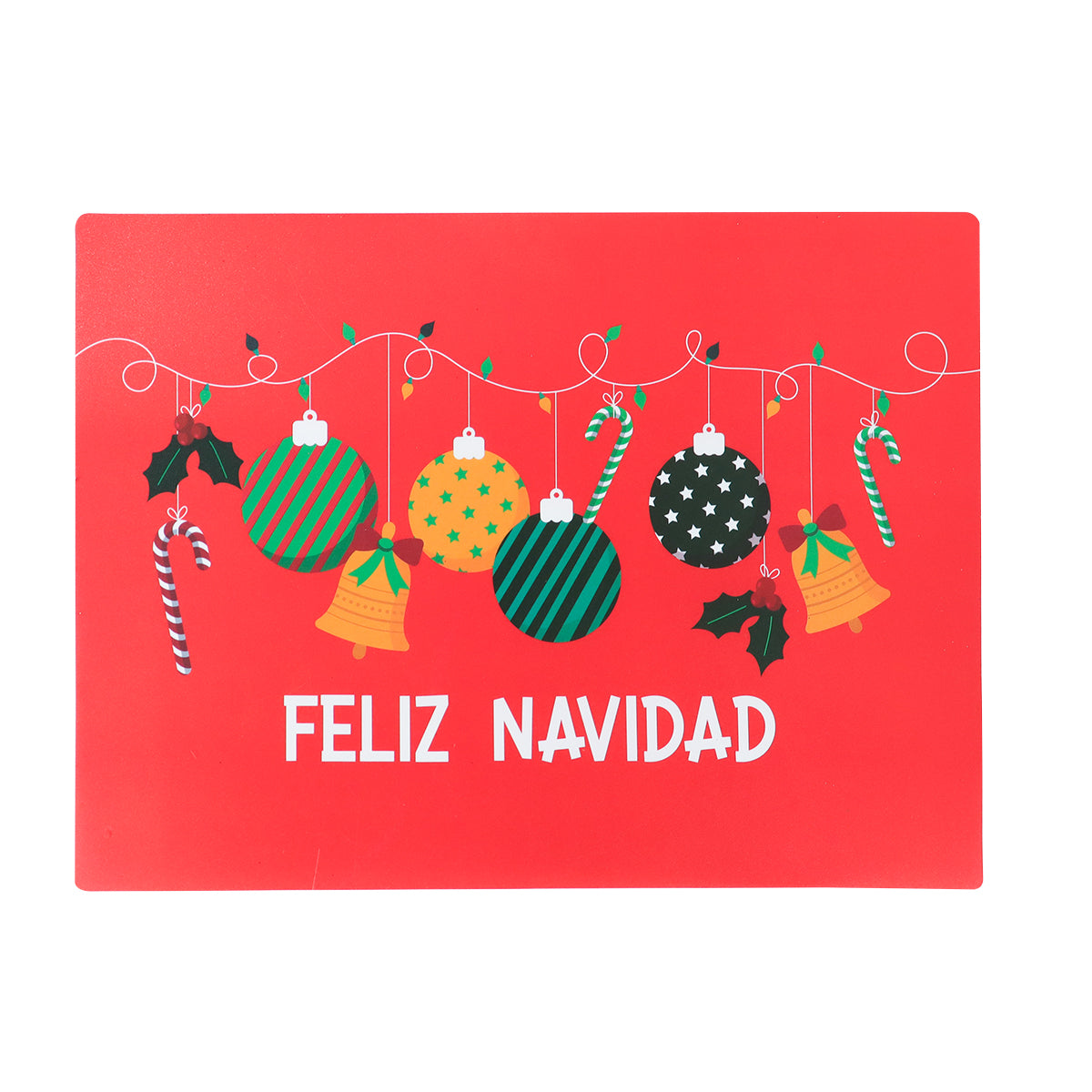 Set de 4 Manteles Individuales Navideños, Diseño Esferas
