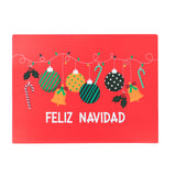 Set de 4 Manteles Individuales Navideños, Diseño Esferas