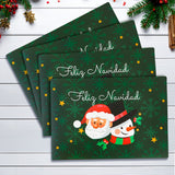 Set de 4 Manteles Individuales "Feliz Navidad"
