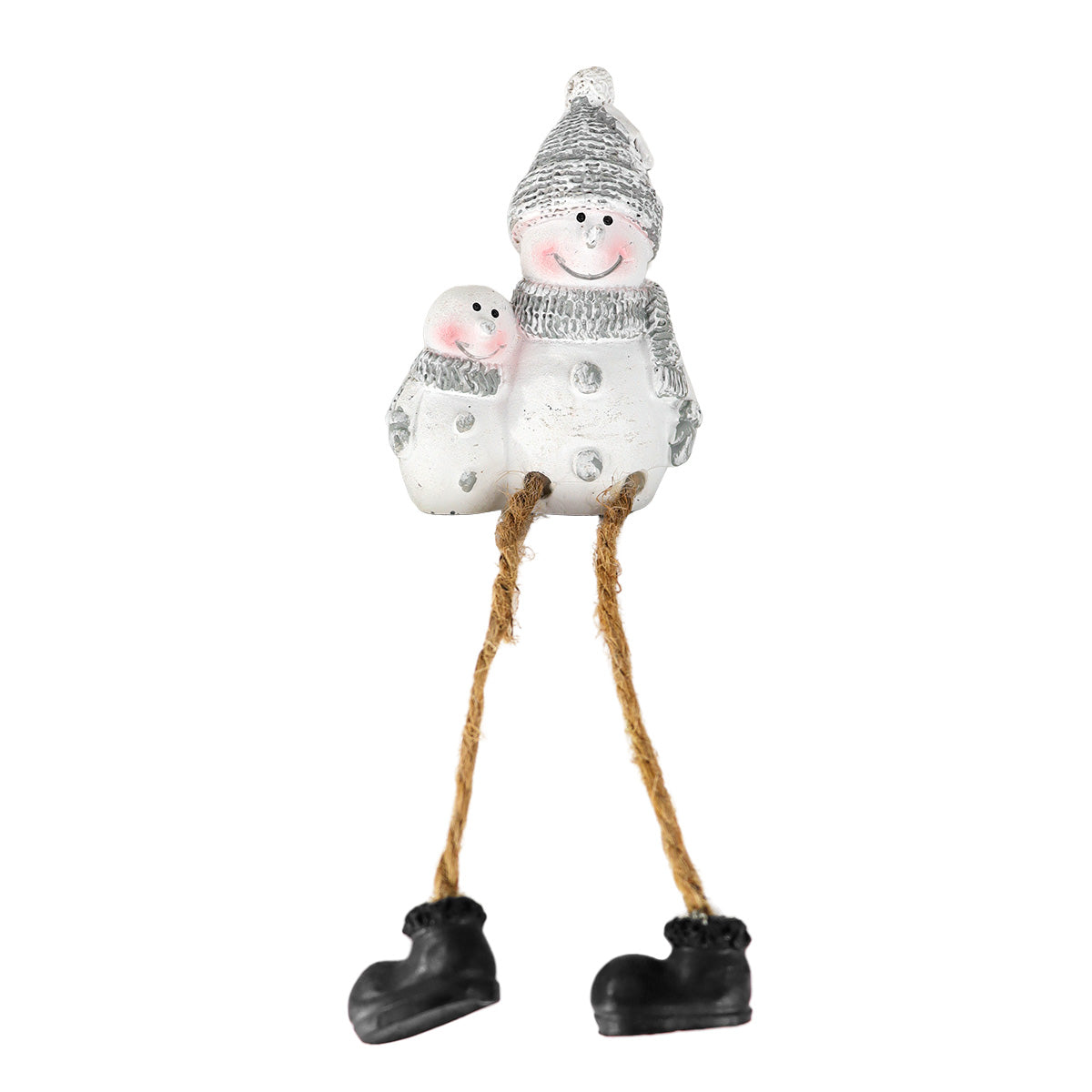 Figura de Muñeco de Nieve con Piernas Colgantes, Cerámica
