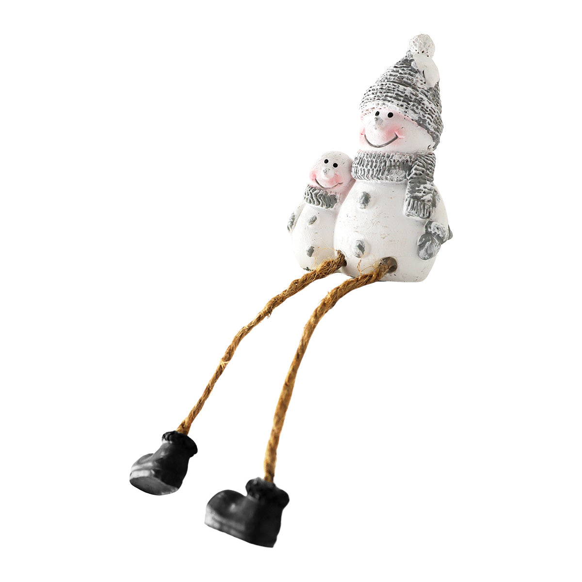 Figura de Muñeco de Nieve con Piernas Colgantes, Cerámica