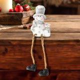 Figura de Muñeco de Nieve con Sombrero, Piernas Colgantes, Cerámica