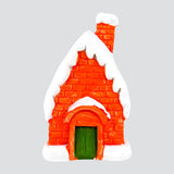 Casita de Cerámica, Villa Navideña, Color Naranja