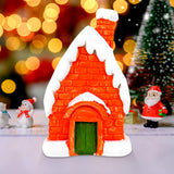 Casita de Cerámica, Villa Navideña, Color Naranja