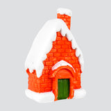 Casita de Cerámica, Villa Navideña, Color Naranja