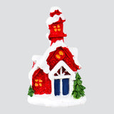 Casita de Cerámica, Villa Navideña, Color Rojo
