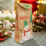 Bolsas de Papel Kraft con Diseño de Navidad, Feliz Navidad