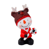 Muñeco de Nieve, Gorro Reno, Figura Decorativa de Cerámica